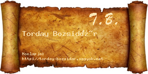 Torday Bozsidár névjegykártya